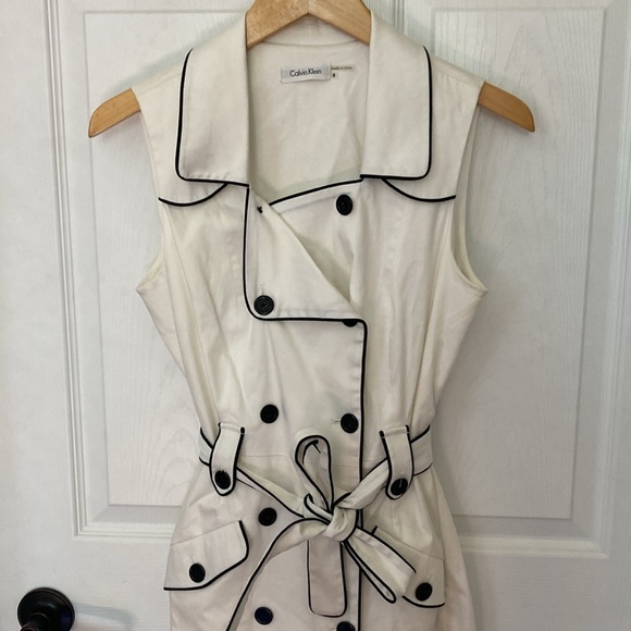 Calvin Klein Double-Breasted Trench Dress size 8 midi - Picture 3 of 14